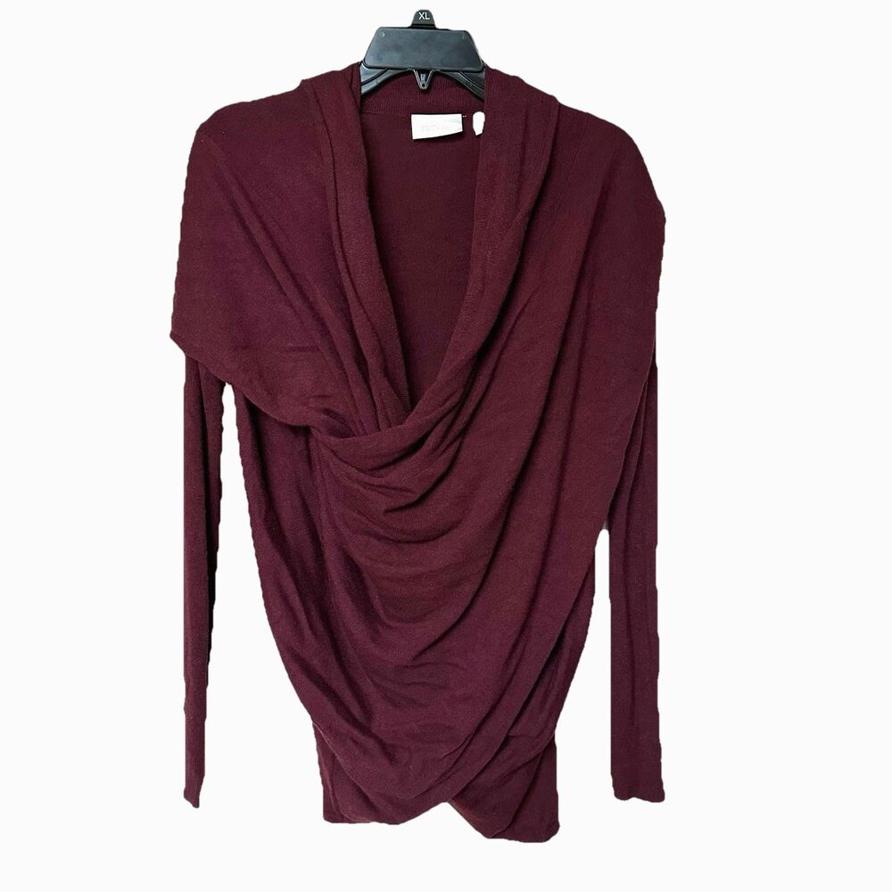 Nordstrom Lingerie Wrap Sweater Women’s Sm Burgundy Cozy Modern